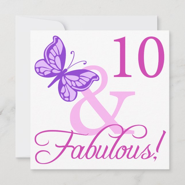 Fabulous 10. Geburtstag Karte (Vorderseite)