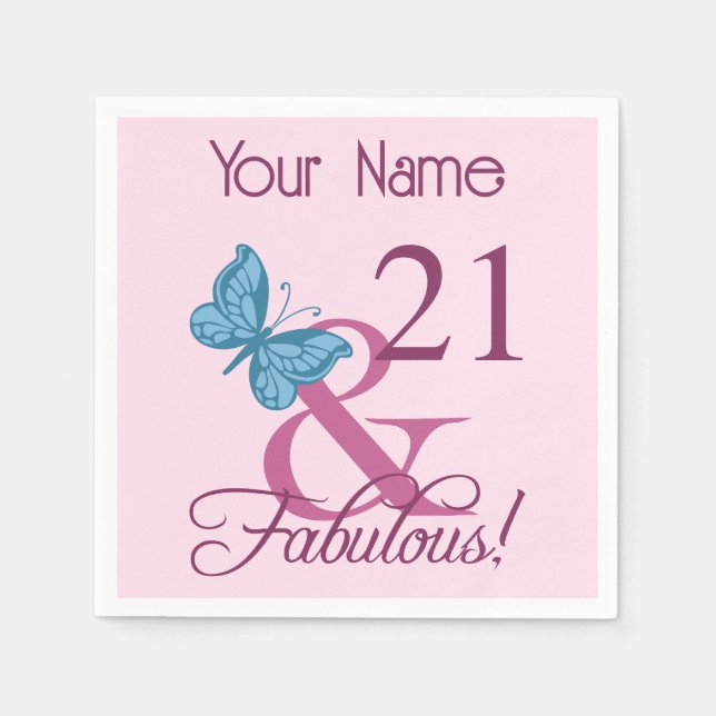 Fabulous 21. Geburtstag Serviette (Vorderseite)