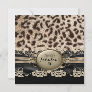 Fabulous 30 Beige Brown Black Leopard Geburtstag Einladung