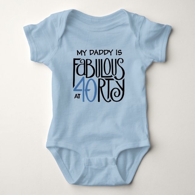 Fabulous 40 Black Blue Baby T - Shirt (Vorderseite)