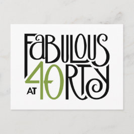 Fabulous 40 grüne Postkarte