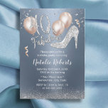 Fabulous 40 Modern Dusty Blue Girl 40. Geburtstag Einladung<br><div class="desc">Fantastische 40 moderne Dusty Blue & Silver Girl 40. Geburtstag Einladungen.</div>