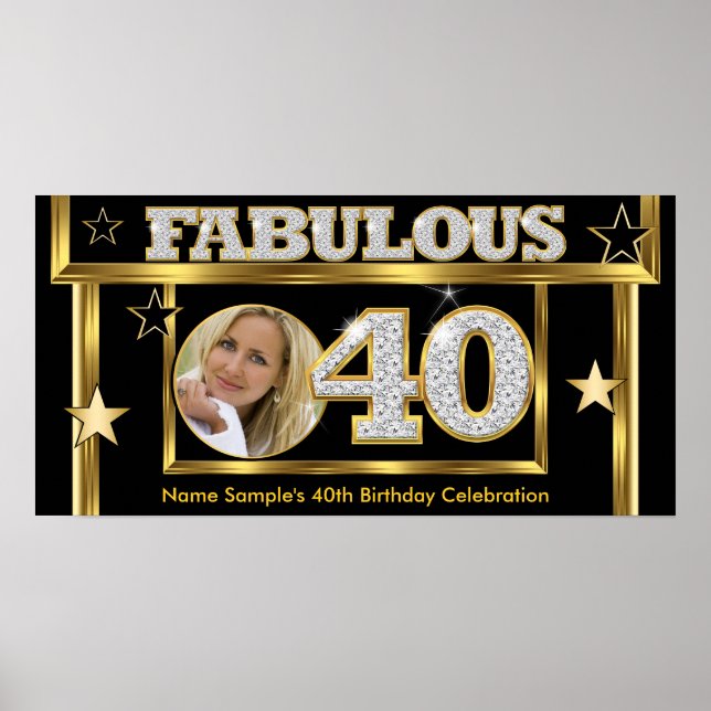 Fabulous 40 Retro Glamour Hollywood Gold Foto Poster (Vorne)