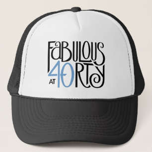 Fabulous 40 schwarz blauer Hut Truckerkappe