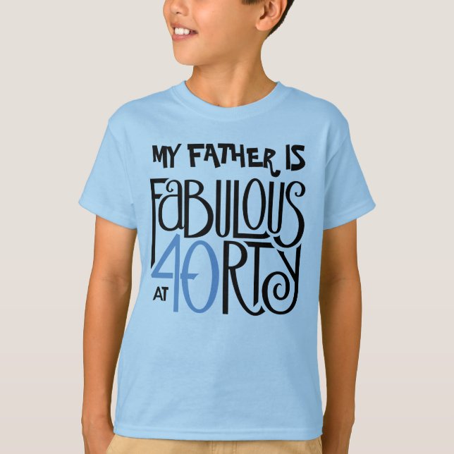 Fabulous 40 T-shirt enfant bleu noir (Devant)