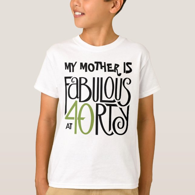 Fabulous 40 T-shirt vert personnalisable pour enfa (Devant)