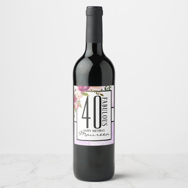 Fabulous 40 Wine & sparkling Wine Labels Weinetikett (Vorderseite)