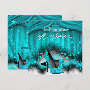 Fabulous 50 Aquamarin Blue High Heels Feathers Bir Einladung