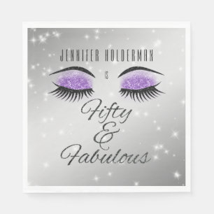 Fabulous 50 Black Lila Glam Eyes Napkins Serviette