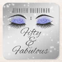 Fabulous 50 Black Periwinkle Glam Eyes Untersetzer