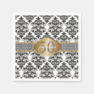 Fabulous 50 Classic Damask Silver Glitzer Gürtel Serviette