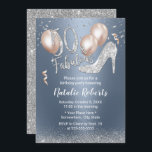 Fabulous 50 Dusty Blue & Silver Girl 50. Geburtsta Einladung<br><div class="desc">Fantastische 50 moderne Dusty Blue & Silver Girl 50. Geburtstag Einladungen.</div>