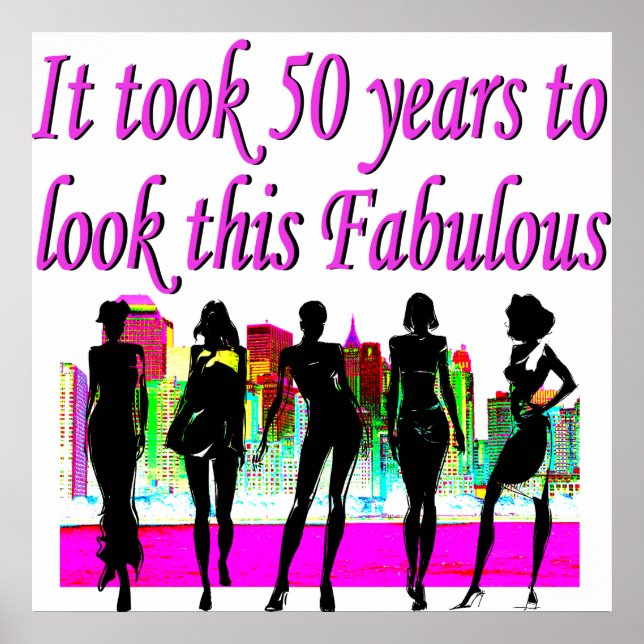 FABULOUS 50. GEBURTSTAG FASHION QUEEN DESIGN POSTER (Vorne)