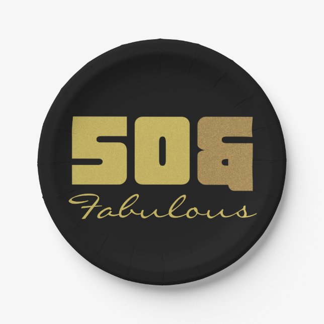 Fabulous 50. Geburtstag Pappteller (Vorderseite)