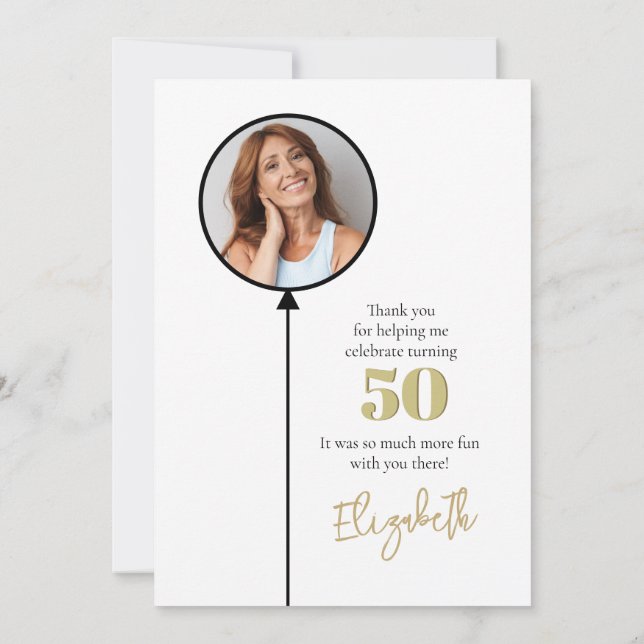 Fabulous 50 Gold Geburtstag Dankeskarte (Rückseite)