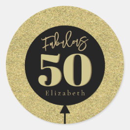 Fabulous 50 Gold Geburtstag Runder Aufkleber