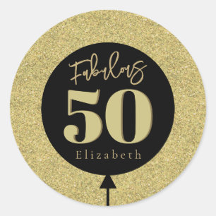 Fabulous 50 Gold Geburtstag Runder Aufkleber