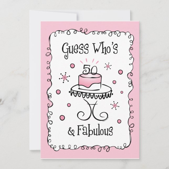 Fabulous 50 Invitations d'anniversaire personnalis (Devant)