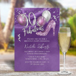 Fabulous 50 Moderne SIlk Lila Girl 50. Geburtstag Einladung<br><div class="desc">Fantastische 50 moderne Lila & Silber 50. Geburtstagseinladungen.</div>