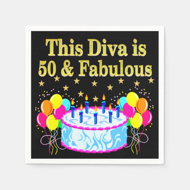 FABULOUS 50. PARTY FEIERUNGSGESTALTUNG SERVIETTE (Vorderseite)