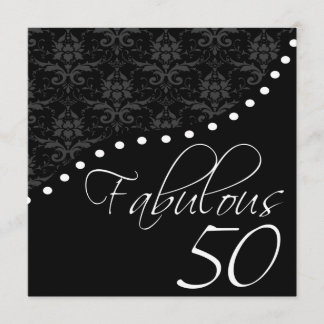Fabulous 50 Personalisiert Black Birthday Party Einladung