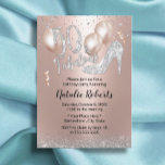 Fabulous 50 Rose Gold Ballon High Heel Geburtstag Einladung<br><div class="desc">Fantastische 50 moderne Rose Gold & Silber Girl 50. Geburtstag Einladungen.</div>