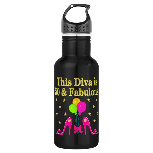FABULOUS 50. SHOE LOVER DESIGN EDELSTAHLFLASCHE (Vorderseite)