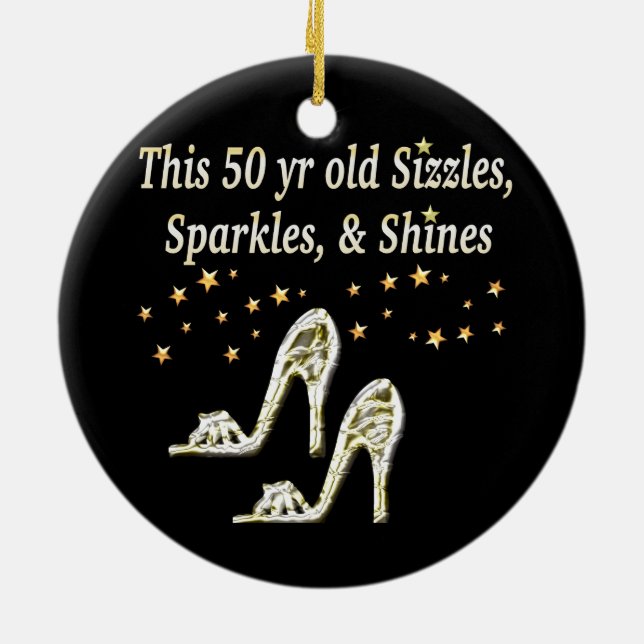 FABULOUS 50. SILBER SHOE QUEEN KERAMIK ORNAMENT (Hinten)