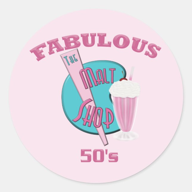 Fabulous 50s runder aufkleber (Vorderseite)