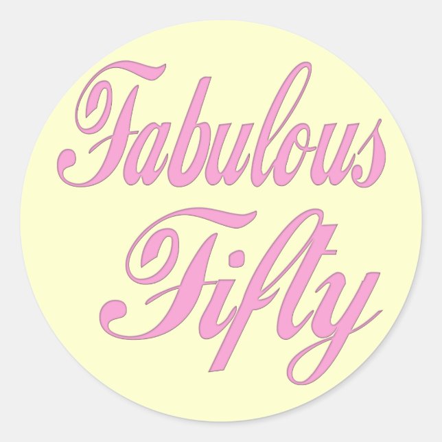 Fabulous 50th Birthday Sticker (Vorderseite)