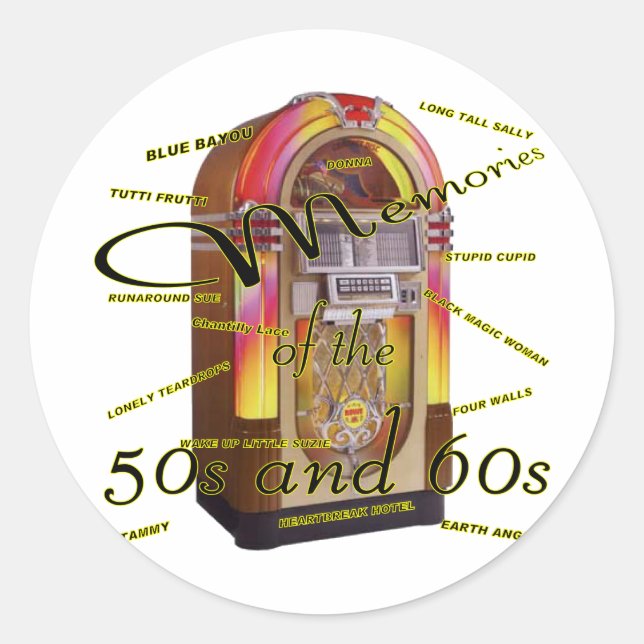 Fabulous 50ties juckbox runder aufkleber (Vorderseite)
