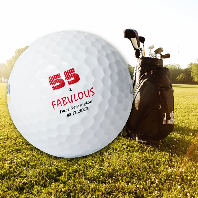 Fabulous 55 Geburtstag Personalisiert Golfball (Von Creator hochgeladen)
