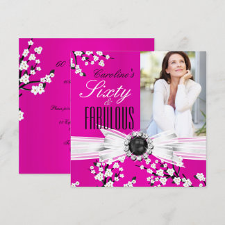 Fabulous 60 Foto Elegant Rosa Blossom Geburtstag Einladung