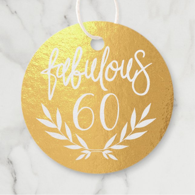 Fabulous 60 Frauen Geburtstagsglanz elegant Geschenkanhänger (Vorderseite)