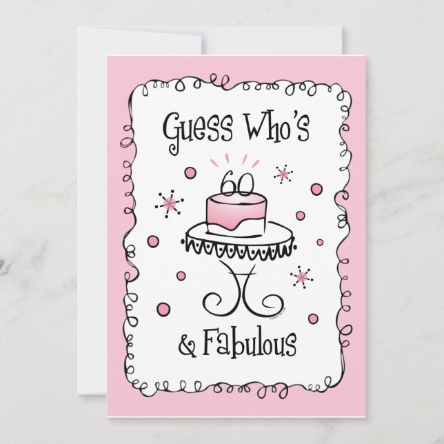 Fabulous 60 Invitations d'anniversaire personnalis (Devant)