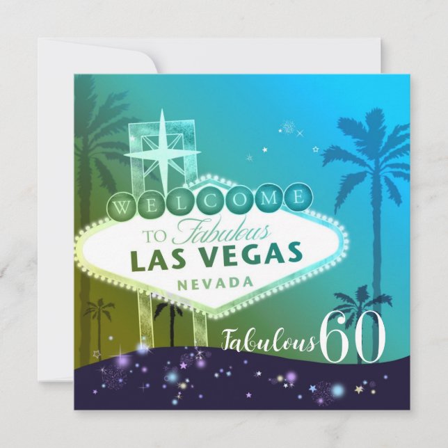 FABULOUS 60 Las Vegas Geburtstagsparty Einladung (Vorderseite)