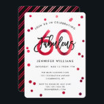 Fabulous 60. | Moderne Elegante Rote Geburtstagspa Einladung<br><div class="desc">Feiern Sie Ihre 60. Geburtstagsfeier mit diesen modernen,  eleganten,  schicken Party Einladungen mit Pinselhandschrift und glänzendem Rot/Schwarz-Design. Die Hintergrundfarbe kann unter "Weitere Anpassung" geändert werden. Teil der "Fabulous 60." Kollektion.</div>