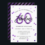 Fabulous 60. | Moderne Lila Geburtstagsparty Einladung<br><div class="desc">Feiern Sie Ihre fabelhafte 60. Geburtstagsfeier mit diesen modernen,  eleganten,  schicken Party Einladungen mit Pinselhandschrift und lila-schwarz Design. Die Hintergrundfarbe kann unter "Weitere Anpassung" geändert werden. Teil der "Fabulous 60." Kollektion.</div>