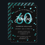 Fabulous 60. | Moderner Aquamariner Grüner Geburts Einladung<br><div class="desc">Feiern Sie Ihre fabelhafte 60. Geburtstagsparty mit diesen modernen,  eleganten,  schicken Party Einladungen mit Pinselhandschrift und aquamarinem,  grün/schwarz Stildesign. Die Hintergrundfarbe kann unter "Weitere Anpassung" geändert werden. Teil der "Fabulous 60." Kollektion.</div>