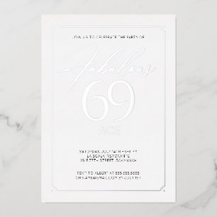 Fabulous 69 Elegant 69. Geburtstagsfoil Einladung