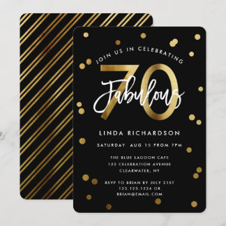 Fabulous 70. | Moderne Elegant Gold Chic Geburtsta Einladung