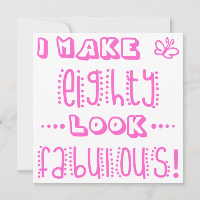 Fabulous 80. Geburtstag Karte (Vorderseite)