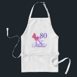 Fabulous 80th Birthday For Women Schürze<br><div class="desc">A cute milestone birthday gift idea for her, with a butterfly and a pink & purple color scheme.</div>