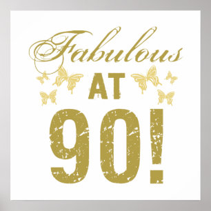 Fabulous 90th Birthday Poster