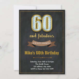 Fabulous adulte 60e anniversaire invitation
