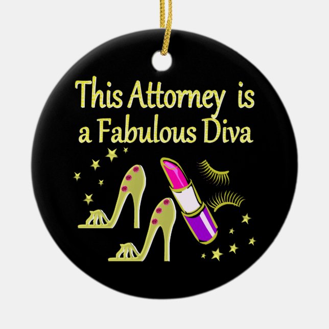 FABULOUS ATTORNEY DIVA DESIGN KERAMIKORNAMENT (Vorne)