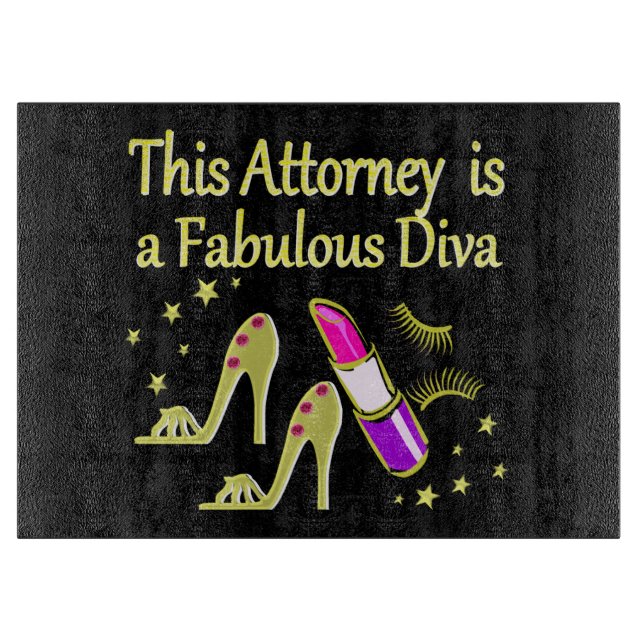 FABULOUS ATTORNEY DIVA DESIGN SCHNEIDEBRETT (Vorderseite)