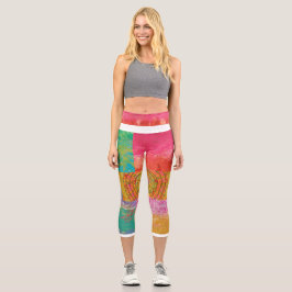 Fabulous Aztec Design2 Capri Leggings