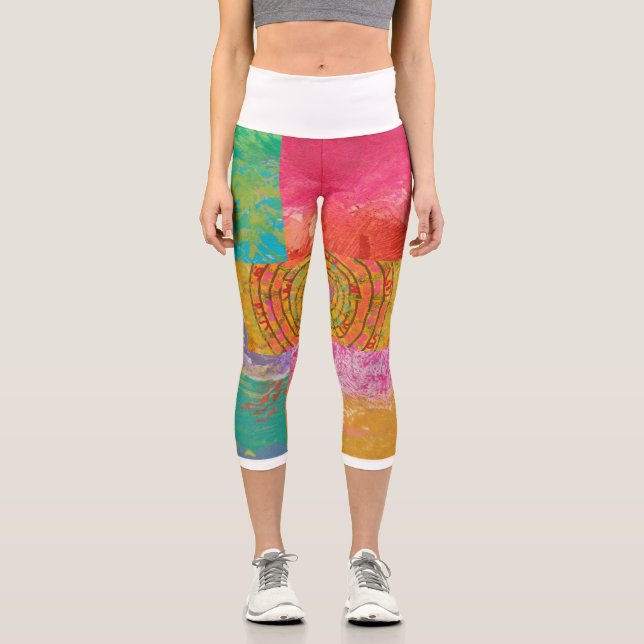 Fabulous Aztec Design Capri Leggings (Vorderseite)