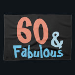 Fabulous Birthday Küchentuch<br><div class="desc">Haben Sie einen tollen Geburtstag in jedem Alter. Pink und blau Typografie mit beliebiger Zahl bis 99 in lustiger Rosa und Blau.</div>